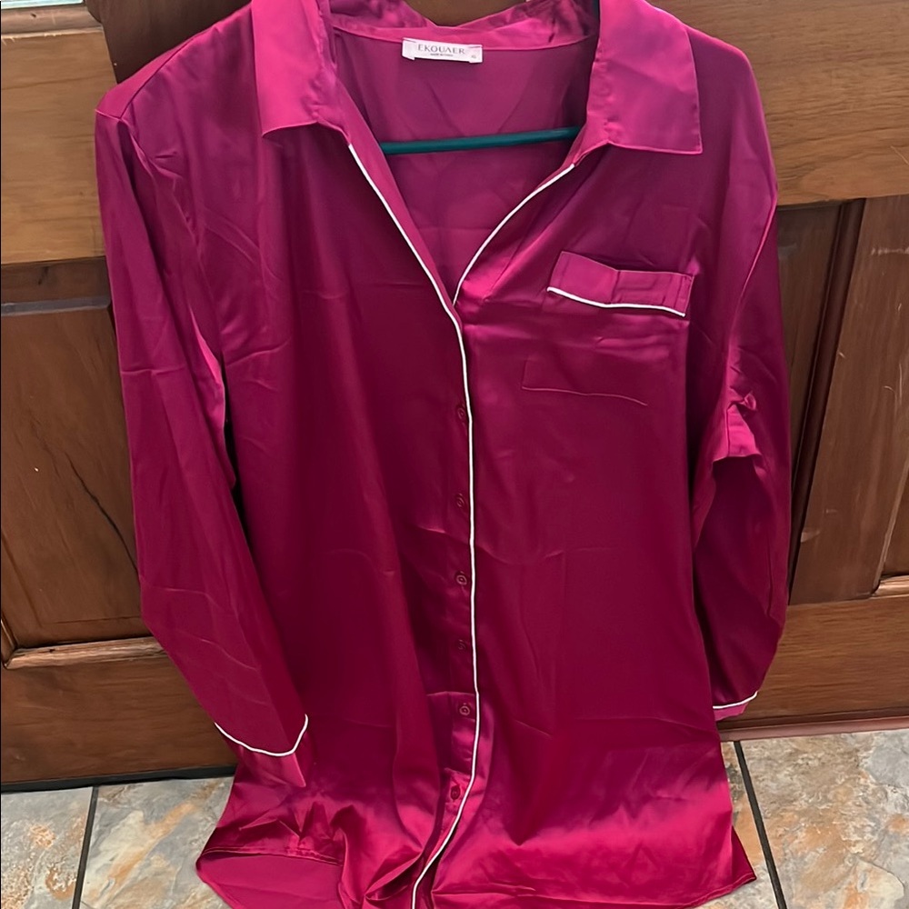 Women's Pink Satin Sleep Shirt